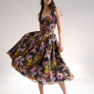 Floral Sleeveless Midi Dress